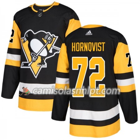 Camisola Pittsburgh Penguins Patric Hornqvist 72 Adidas 2017-2018 Preto Authentic - Homem